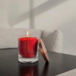 Unscented Powder Candle in Glass - Red 160g - Image 4