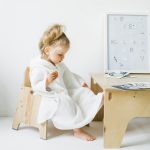 Linen Fine Waffle Poncho for Kids - White