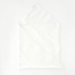 Linen Hooded Waffle Towel for Kids - White