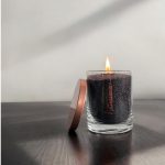 Unscented Powder Candle in Glass - Black 160g - Image 3