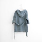 Linen Bathrobe for Kids - Blue Fog - Image 4