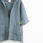 Linen Bathrobe for Kids - Blue Fog - Image 5