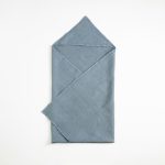 Linen Hooded Waffle Towel for Kids - Blue Fog - Image 4