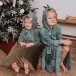 Bamboo Terry Bathrobe DINOSAUR - For TODDLERS (Size 82/86-116)