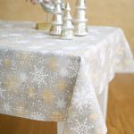 Winter Motive Snowflakes Rectangular Tablecloth - Image 3