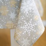 Winter Motive Snowflakes Rectangular Tablecloth - Image 5
