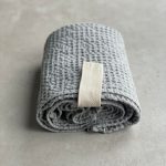 Big Linen Towel - Gray Waffle Fabric - Image 4