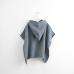 Linen Fine Waffle Poncho for Kids - Blue Fog - Image 2