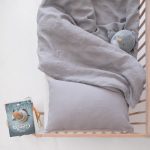 Linen Duvet Cover Set for Kids - Light Grey - Image 3
