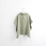 Linen Fine Waffle Poncho for Kids - Sage - Image 2