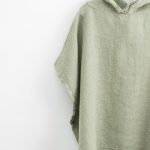 Linen Fine Waffle Poncho for Kids - Sage - Image 5