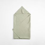 Linen Hooded Waffle Towel for Kids - Sage - Image 3