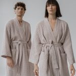 Honeycomb Waffle Bathrobe - Powder - Image 2
