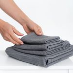 Organic Waffle Cotton Towel - Gray