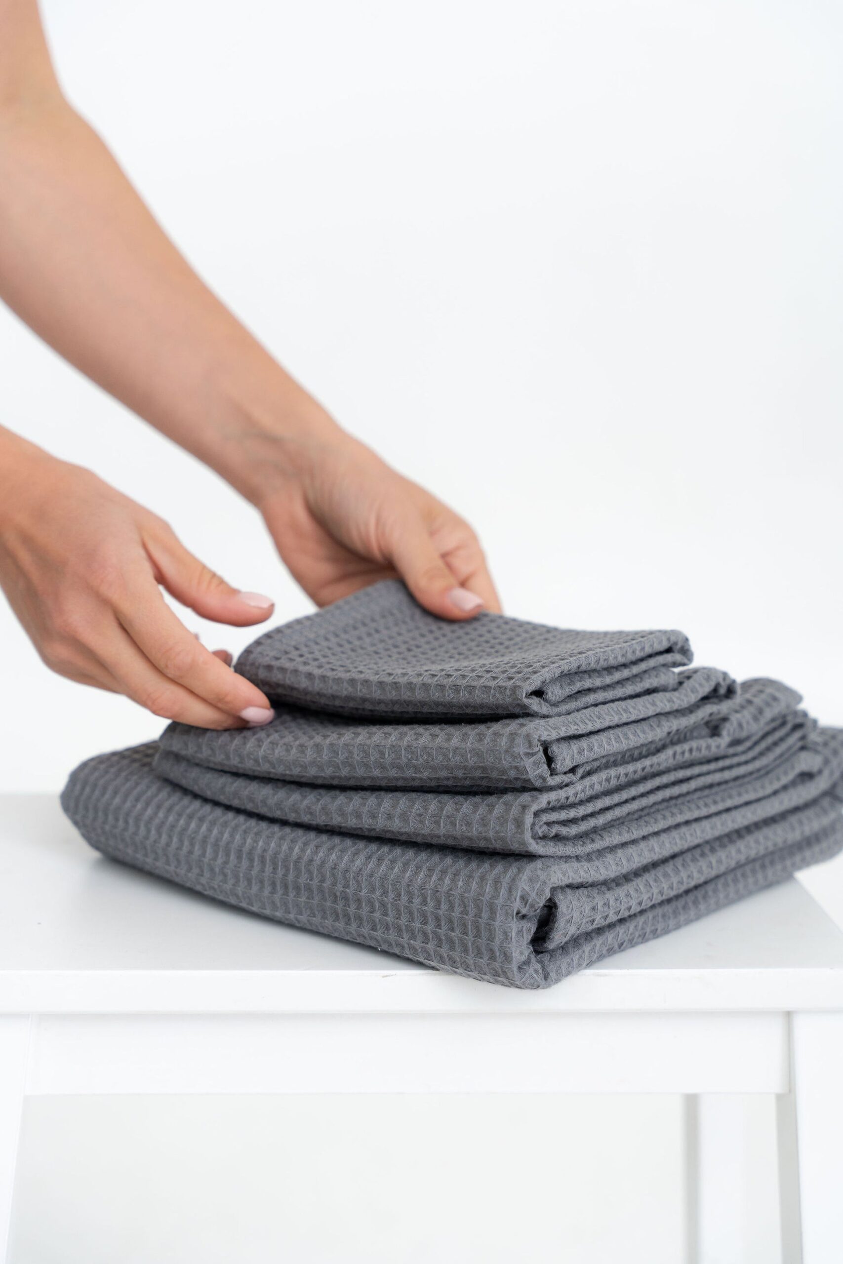NUSS2023_F_SandijaVeiksa-189-scaled Organic Waffle Cotton Towel - Gray - Image 1