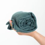 Organic Waffle Cotton Towel - Petrol - Image 3