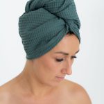 Secure Fit Cotton Hair Towel with Button Closure - Image 5