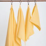 Organic Waffle Cotton Towel - Yellow - Image 2