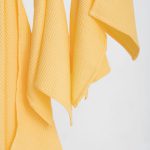 Organic Waffle Cotton Towel - Yellow - Image 3