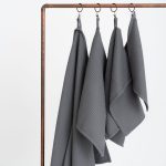 Organic Waffle Cotton Towel - Gray - Image 4