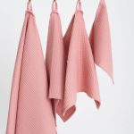 Organic Waffle Cotton Towel - Peach - Image 3