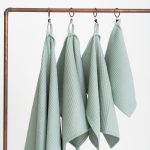 Organic Waffle Cotton Towel - Sage Green - Image 5