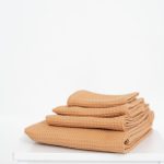 Organic Waffle Cotton Towel - Caramel - Image 3