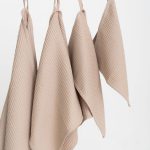 Organic Waffle Cotton Towel - Beige - Image 4
