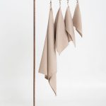 Organic Waffle Cotton Towel - Beige - Image 2