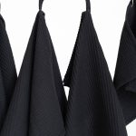 Organic Waffle Cotton Towel - Black - Image 5