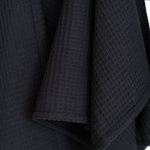 Organic Waffle Cotton Towel - Black