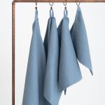 Organic Waffle Cotton Towel - Blue - Image 5