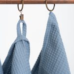 Organic Waffle Cotton Towel - Blue