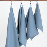 Organic Waffle Cotton Towel - Blue - Image 2