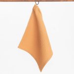 Organic Waffle Cotton Towel - Caramel - Image 2