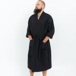 Long Waffle Fabric Robe for Men - Image 9