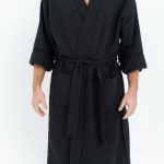 Long Waffle Fabric Robe for Men - Image 3