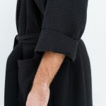 Long Waffle Fabric Robe for Men - Image 7