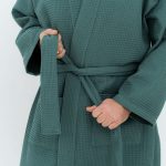 Long Waffle Fabric Robe for Men - Image 11