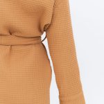 Short Waffle Fabric Robe for Women - Image 2