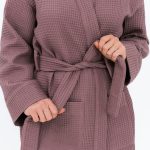 Long Waffle Fabric Robe for Women - Image 11