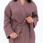 Long Waffle Fabric Robe for Women - Image 4