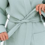 Long Waffle Fabric Robe for Women - Image 3