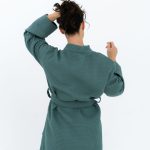 Short Waffle Fabric Robe for Women - Image 10