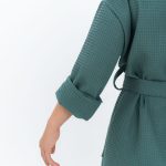 Long Waffle Fabric Robe for Women