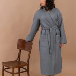 Long Waffle Fabric Robe for Women - Image 5