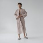 Honeycomb Waffle Bathrobe - Powder - Image 3