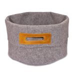 Wool Felt Omaking Basket - Grey/Cognac
