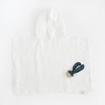 Linen Fine Waffle Poncho for Kids - White - Image 4