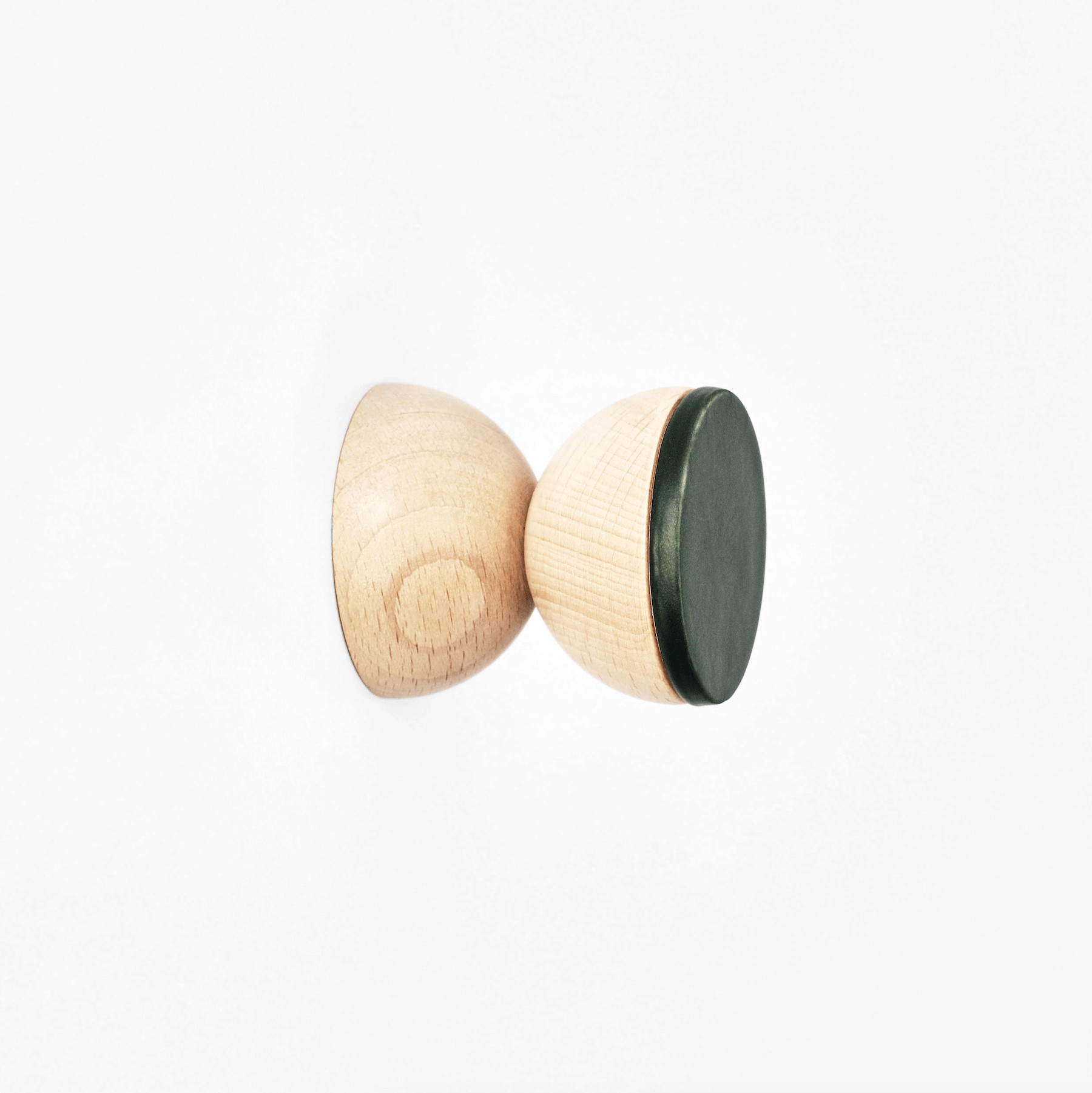 beech-wood-veramic-wall-hook-knob-dark-green-34a7b9df Beech Wood & Ceramic Wall Hook / Knob - Dark Green - Image 1